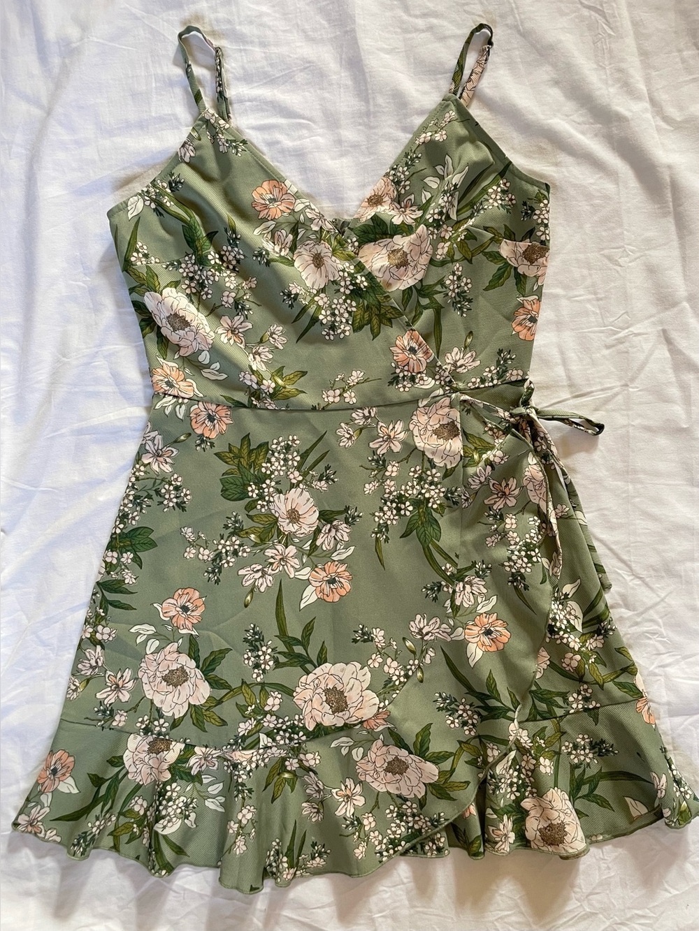 Green and Pink Floral Dress